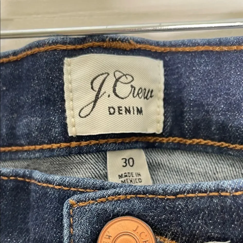 J. Crew 9” High Rise Toothpick Dark Blue High Rise Women's Jeans size 30 - Picture 2 of 6
